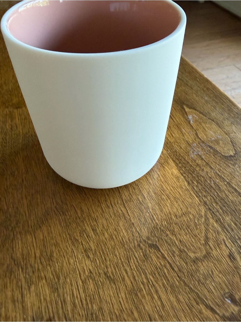 Two-Tone Ceramic Planter Pot - Blush Pink Interior - Picture 1 of 3